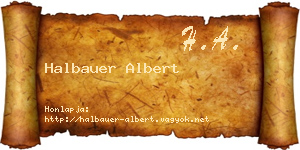 Halbauer Albert névjegykártya